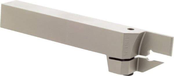 Iscar - HELI, External, Left Hand, 0.157 to 3/16" Groove Width, Indexable Grooving Tool Holder - DG.. 4003, GRIP 4.. Insert Compatibility, 3/4" Shank Height, 3/4" Shank Width, 5-1/2" OAL - USA Tool & Supply