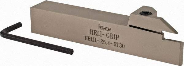 Iscar - HELI, External, Left Hand, 0.236 to 1/4" Groove Width, Indexable Grooving Tool Holder - DG.. 6303, GRIP 6.. Insert Compatibility, 1" Shank Height, 1" Shank Width, 6" OAL - USA Tool & Supply