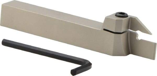 Iscar - HELI, External, Right Hand, 0.157 to 3/16" Groove Width, Indexable Grooving Tool Holder - DG.. 4003, GRIP 4.. Insert Compatibility, 3/4" Shank Height, 3/4" Shank Width, 5-1/2" OAL - USA Tool & Supply