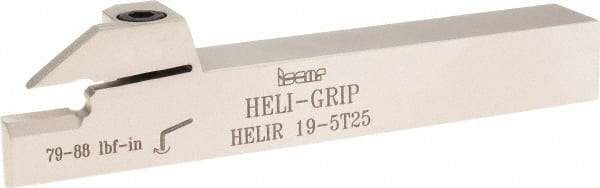 Iscar - HELI, External, Right Hand, 0.197" Max Groove Width, Indexable Grooving Tool Holder - DG.. 5003, GRIP 5.. Insert Compatibility, 3/4" Shank Height, 3/4" Shank Width, 5-1/2" OAL - USA Tool & Supply