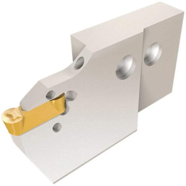 Iscar - 6mm Groove Width, 28mm Max Depth of Cut, Left Hand Cut, HFAE Indexable Grooving Blade - DGN/DGNC/DGNM-C, DGN/DGNM-J/JS/JT, DGN-UT/UA, DGN-W, GRIP, HFPR/L, HGPL Insert Style, Series Heliface - USA Tool & Supply