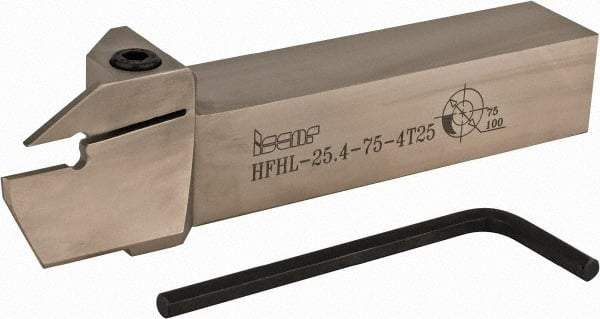 Iscar - HFH, External, Left Hand, 0.98" Max Depth of Cut, 0.157" Max Groove Width, Indexable Grooving Tool Holder - H.PL 40.. Insert Compatibility, 1" Shank Height, 1" Shank Width, 6" OAL - USA Tool & Supply