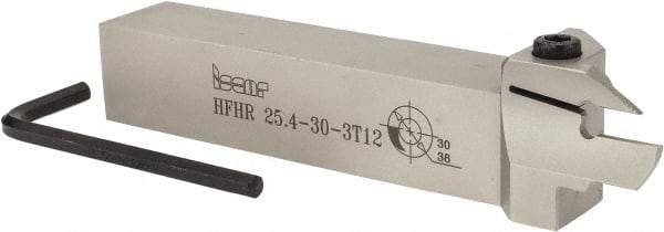 Iscar - HFH, External, Right Hand, 0.47" Max Depth of Cut, 0.118" Min Groove Width, Indexable Grooving Tool Holder - HFPR Insert Compatibility, 1" Shank Height, 1" Shank Width, 6" OAL - USA Tool & Supply