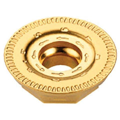 Iscar - RFMT1905 76 Grade IC4050 Carbide Milling Insert - TiCN/Al2O3/TiN Finish, 0.2157" Thick, 0.7772" Inscribed Circle - USA Tool & Supply
