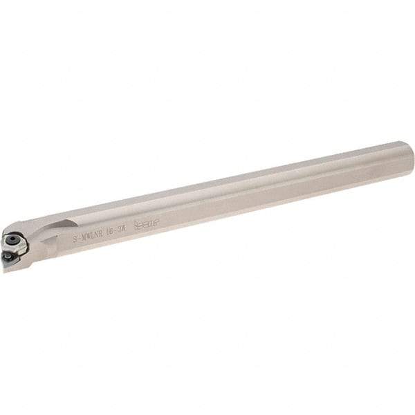 Iscar - 1.18" Min Bore Diam, 12" OAL, 1" Shank Diam, S-MWLN Indexable Boring Bar - 1.38" Max Bore Depth, WNM.. 3 Insert, Wedge Holding Method - USA Tool & Supply