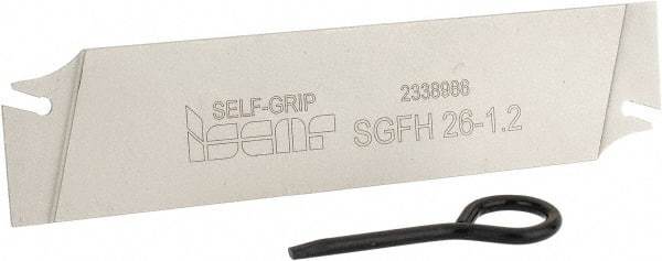 Iscar - 1.0236" Blade Height, 0.037" Blade Width, 4.3307" OAL, Neutral Cut, Double End Indexable Cut-Off Blade - SGFH Blade, Self Grip Series - USA Tool & Supply