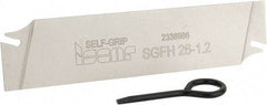 Iscar - 1.0236" Blade Height, 0.037" Blade Width, 4.3307" OAL, Neutral Cut, Double End Indexable Cut-Off Blade - SGFH Blade, Self Grip Series - USA Tool & Supply