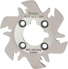 Iscar - Arbor Hole Connection, 3/32" Cutting Width, 0.63" Depth of Cut, 3.15" Cutter Diam, 1" Hole Diam, 6 Tooth Indexable Slotting Cutter - SGSF Toolholder, GSFN, GSFU Insert - USA Tool & Supply