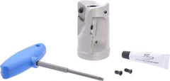 Iscar - 2" Cut Diam, 1" Arbor Hole, 1.55" Max Depth of Cut, Indexable Chamfer & Angle Face Mill - 4 Inserts, APCR 22.... Insert, Right Hand Cut, 2 Flutes, Series SM - USA Tool & Supply
