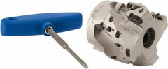 Iscar - 12 Inserts, 2-1/2" Cut Diam, 1" Arbor Diam, 1-1/2" Max Depth of Cut, Indexable Square-Shoulder Face Mill - 0/90° Lead Angle, 2.38" High, AD..1505.. & HM90 AD..1505.. Insert Compatibility, Series SM - USA Tool & Supply