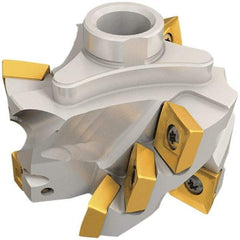 Iscar - 12 Inserts, 63mm Cut Diam, 33mm Max Depth of Cut, Indexable Square-Shoulder Face Mill - QD.T 1205 & SDMT 1205 Insert Compatibility, Series Heliquad - USA Tool & Supply
