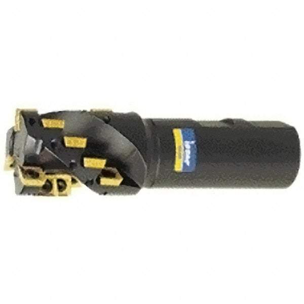 Iscar - 1-1/2" Cut Diam, 2" Max Depth of Cut, 1-1/4" Shank Diam, 5" OAL, Indexable Square Shoulder Helical End Mill - Weldon Shank, 90° Lead Angle, Series IsoMill - USA Tool & Supply