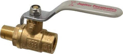 Value Collection - 1/4" Pipe, Full Port, Brass UL Listed Ball Valve - Inline - Two Way Flow, MNPT x FNPT Ends, Lever Handle, 600 WOG, 150 WSP - USA Tool & Supply