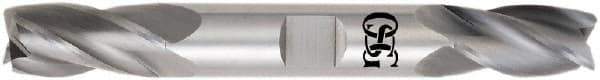 OSG - 1/4", 5/8" LOC, 3/8" Shank Diam, 3-3/8" OAL, 4 Flute, Solid Carbide Square End Mill - Double End, TiAlN Finish, Spiral Flute, 30° Helix, Centercutting, Right Hand Cut, Right Hand Flute, Series 444 - USA Tool & Supply
