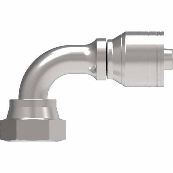 Eaton - Hydraulic Hose Fittings & Couplings Type: Female ORS Swivel Short Drop 90 Elbow Hose Diameter: 1 (Inch) - USA Tool & Supply
