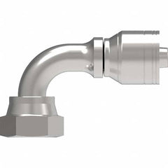Eaton - Hydraulic Hose Fittings & Couplings Type: Female ORS Swivel Short Drop 90 Elbow Hose Diameter: 1 (Inch) - USA Tool & Supply