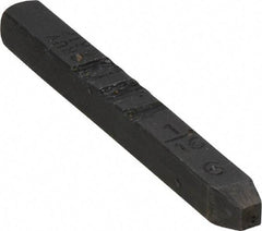 Made in USA - 1/16" Character Size, 6 Character, Heavy Duty Individual Steel Stamp - Steel, Individual - USA Tool & Supply