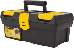 Stanley - 4 Compartment 1 Tray Tool Box - 12-1/2" Wide x 7-1/4" Deep x 5-1/4" High, Polypropylene, Black/Yellow - USA Tool & Supply