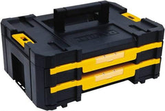 DeWALT - 2 Compartment 2 Drawer Tool Case - 12-1/4" Wide x 6-3/8" Deep x 6-29/32" High, Structural Foam, Black/Yellow - USA Tool & Supply