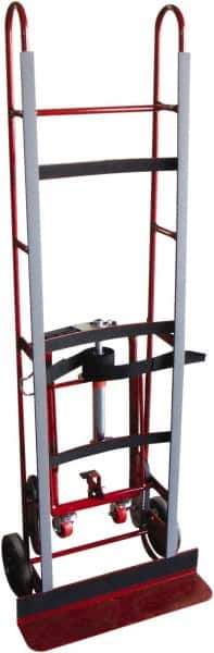 PRO-SOURCE - 1,200 Lb Capacity 61" OAH Vending Truck - 5-1/4 x 24" Base Plate, Steel Handle, Steel, Mold-On Rubber Wheels - USA Tool & Supply