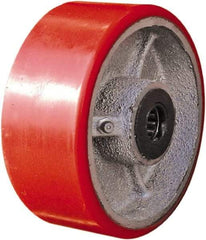 Value Collection - 5 Inch Diameter x 2 Inch Wide, Polyurethane on Iron Caster Wheel - 1,000 Lb. Capacity, 3/4 Inch Axle Diameter, Roller Bearing - USA Tool & Supply