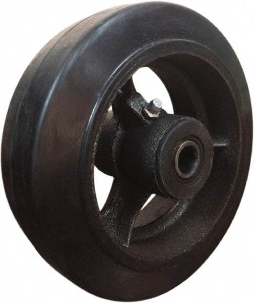 Value Collection - 6 Inch Diameter x 2 Inch Wide, Mold-On Rubber Caster Wheel - 410 Lb. Capacity, 3/4 Inch Axle Diameter, Roller Bearing - USA Tool & Supply