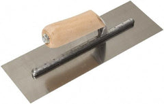 SEYMOUR-MIDWEST - Carbon Steel Finish Trowel - 12" Long x 4" Wide, Wood Handle - USA Tool & Supply