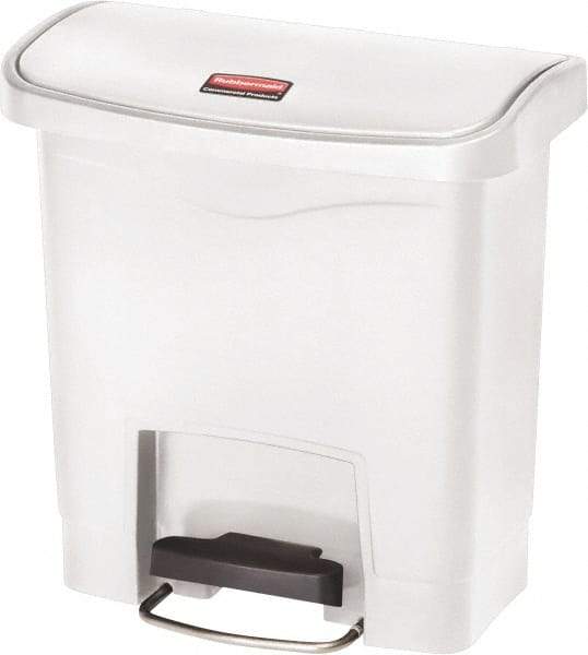 Rubbermaid - 4 Gal Rectangle Unlabeled Trash Can - 15.7" High x 14-7/8" Long, White, Resin - USA Tool & Supply