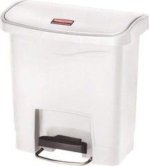 Rubbermaid - 4 Gal Rectangle Unlabeled Trash Can - 15.7" High x 14-7/8" Long, White, Resin - USA Tool & Supply