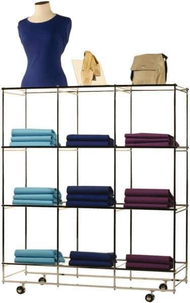 ECONOCO - 53" High x 46-1/2" Wide x 14" Deep, 12 Shelf Folding Cube Display Unit - Gray - USA Tool & Supply