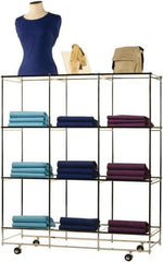 ECONOCO - 53" High x 46-1/2" Wide x 14" Deep, 12 Shelf Folding Cube Display Unit - Chrome - USA Tool & Supply