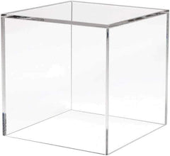 ECONOCO - 8" High x 8" Wide x 8" Deep, Display Cube Plastic Shelving - Clear - USA Tool & Supply