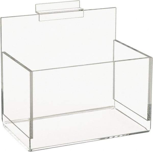 ECONOCO - 5" Deep, Clear Acrylic Slatwall Bin - 7" High x 8" Wide x 5" Long - USA Tool & Supply