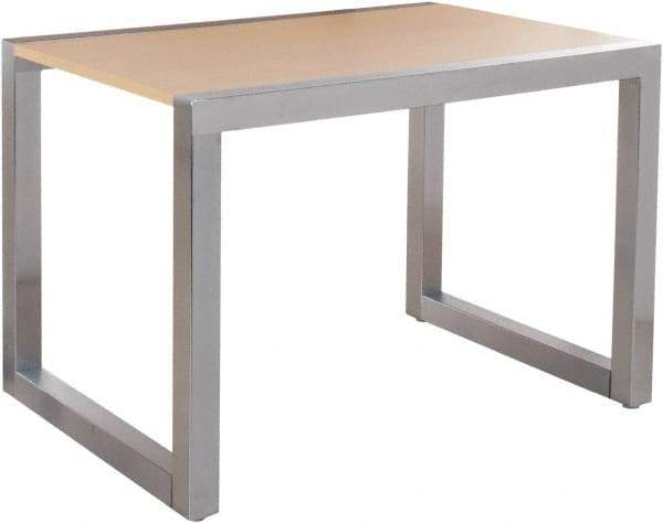 ECONOCO - 36" Long x 34" Wide x 24" High Stationary Display Table - Maple & Satin Chrome (Color), Melamine Top - USA Tool & Supply
