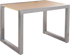 ECONOCO - 36" Long x 34" Wide x 24" High Stationary Display Table - Maple & Satin Chrome (Color), Melamine Top - USA Tool & Supply