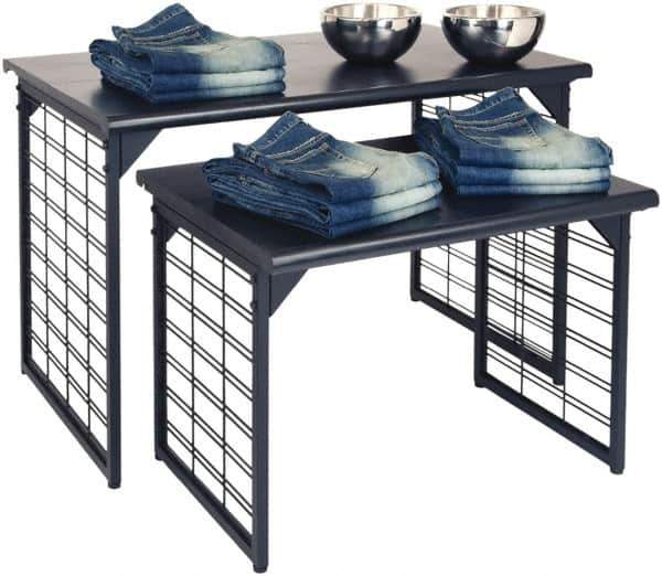 ECONOCO - 36 to 50" Wide x 25 to 32" High Stationary Nesting Table - Matte Black, Steel Frame - USA Tool & Supply