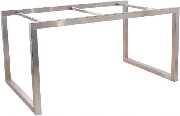 ECONOCO - 60" Long x 36" Wide x 30" High Stationary Display Table Frame - Satin Chrome, Steel Frame - USA Tool & Supply