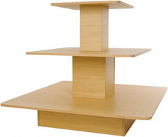 ECONOCO - 48" Long x 48" Wide x 42" High Stationary 3-Tier Table - Maple (Color), Melamine - USA Tool & Supply