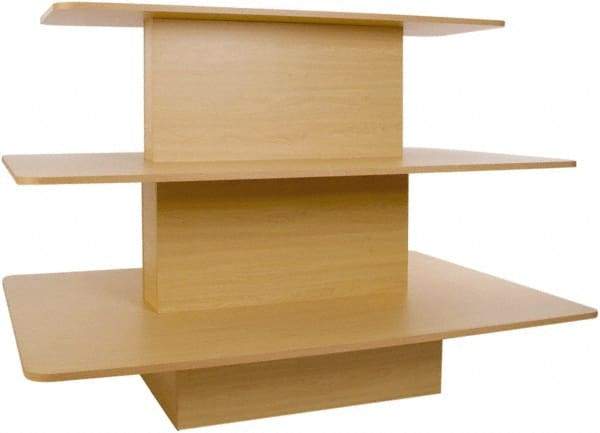 ECONOCO - 42" Long x 42" Wide x 42" High Stationary 3-Tier Table - Maple (Color), Melamine - USA Tool & Supply