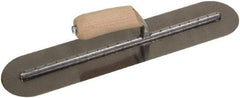 SEYMOUR-MIDWEST - Carbon Steel Rounded End Trowel - 18" Long x 4" Wide, Wood Handle - USA Tool & Supply