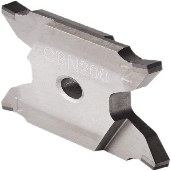 Seco - 2503015X4GKL Grade CBN200, 0.08" Cutting Width PCBN Grooving Insert - 0.256" Max Depth of Cut, Left Hand, 0.15mm Corner Radius - USA Tool & Supply