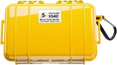 Pelican Products, Inc. - 5-1/16" Wide x 2-1/8" High, Clamshell Hard Case - Clear/Yellow, Polycarbonate - USA Tool & Supply