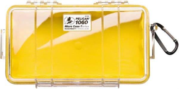 Pelican Products, Inc. - 5-9/16" Wide x 2-5/8" High, Clamshell Hard Case - Clear/Yellow, Polycarbonate - USA Tool & Supply