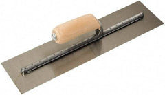 SEYMOUR-MIDWEST - Carbon Steel Finish Trowel - 16" Long x 4" Wide, Wood Handle - USA Tool & Supply