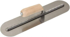 SEYMOUR-MIDWEST - Carbon Steel Rounded End Trowel - 16" Long x 4" Wide, Wood Handle - USA Tool & Supply