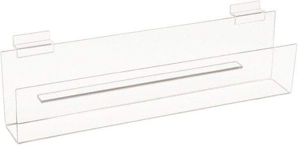 ECONOCO - 16" Wide x 2" Deep x 4" High, Acrylic Greeting Card Shelf - Clear - USA Tool & Supply