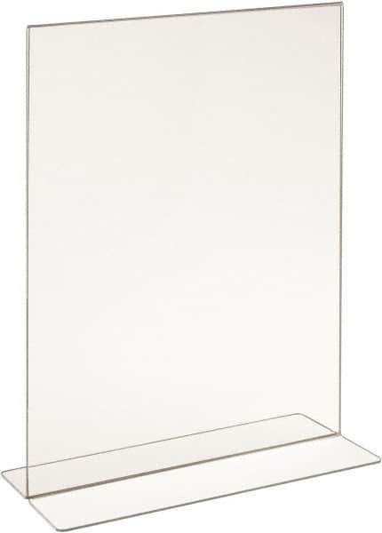 ECONOCO - 11 Inch Wide x 14 Inch High Sign Compatibility, Acrylic Round Frame Counter Top Sign Holder - Clear, 14 Inch Holder Height, Holds 1 Sign - USA Tool & Supply