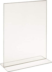 ECONOCO - 11 Inch Wide x 14 Inch High Sign Compatibility, Acrylic Round Frame Counter Top Sign Holder - Clear, 14 Inch Holder Height, Holds 1 Sign - USA Tool & Supply