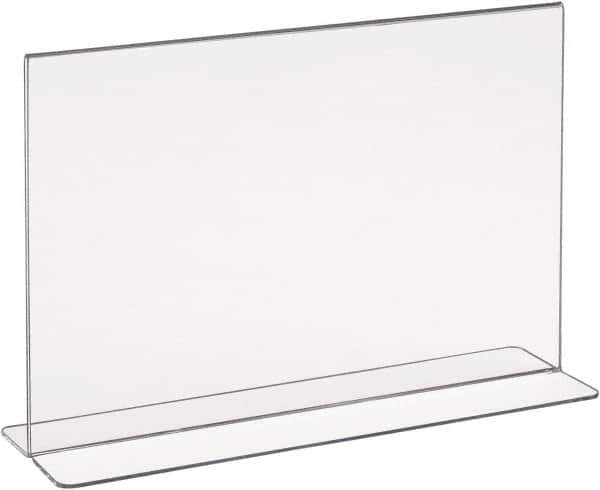 ECONOCO - 11 Inch Wide x 7 Inch High Sign Compatibility, Acrylic Round Frame Counter Top Sign Holder - Clear, 7 Inch Holder Height, Holds 1 Sign - USA Tool & Supply