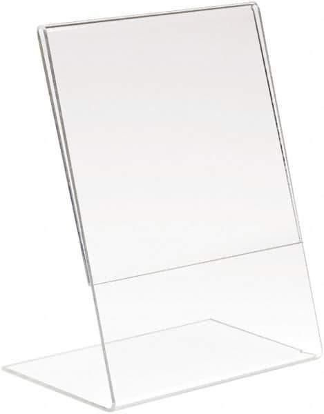 ECONOCO - 5-1/2 Inch Wide x 7 Inch High Sign Compatibility, Acrylic Round Frame Counter Top Sign Holder - Clear, 7 Inch Holder Height, Holds 1 Sign - USA Tool & Supply